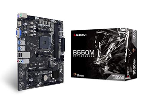 BIOSTAR B550MH AM4 AMD/B550/mATX/PCIe 4.0/DDR4/M.2/SATA 6Gb/s/USB 3.2 Gen 1/Realtek RTL8111H/HDMI 4K/Gaming Motherboard
