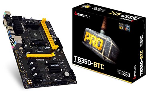Biostar Motherboard TB350-BTC AMD Ryzen CPU B350 DDR4 SATA PCI Express USB ATX Retail